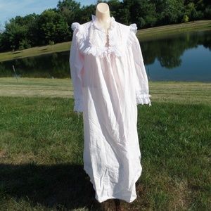 Christian Dior Vintage Flannel and Lace Nightgown